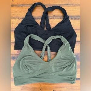Women's Black and Green Bralette Set Size XL
